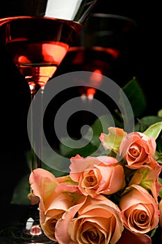 Romantic rose with Glasses