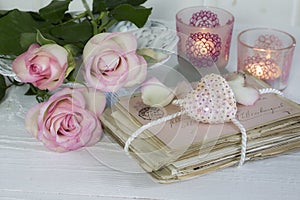 Romantic Roses Still Life With Love Letters