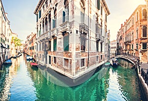 Romantic scene in Venice, Italy