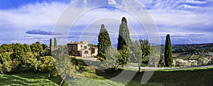 Romantic scenic Tuscany countryside. Toscana senery, Italy