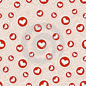 Romantic seamless pattern with hearts