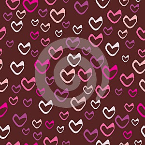 Romantic seamless pattern with hearts