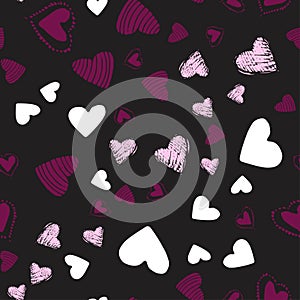 Romantic seamless pattern with hearts for your design