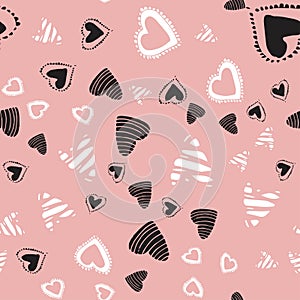 Romantic seamless pattern with hearts for your design