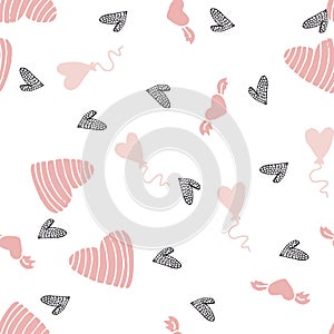 Romantic seamless pattern with hearts for your design