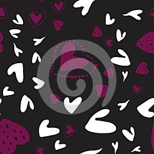 Romantic seamless pattern with hearts for your design