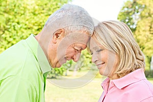 Romantic senior couple outdoors