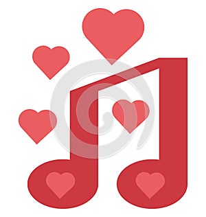 Romantic, song Vector Icon editable