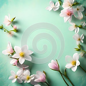 Romantic spring Floral Frame background - Copy Space