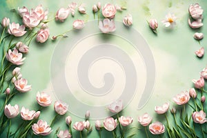 Romantic spring Floral Frame background - Copy Space