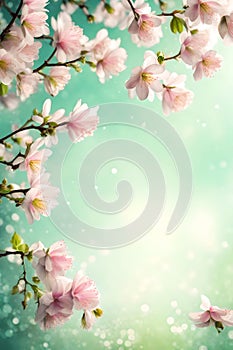 Romantic spring Floral Frame background - Copy Space