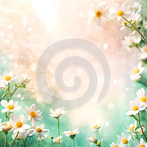 Romantic spring Floral Frame background - Copy Space
