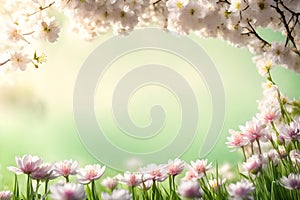 Romantic spring Floral Frame background - Copy Space