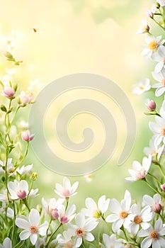 Romantic spring Floral Frame background - Copy Space