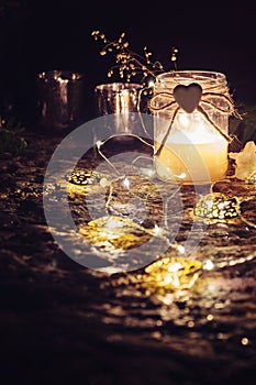 Romantic still life with candlelight