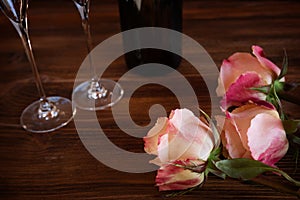 Romantic still life with tender roses