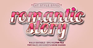 Romantic Story Text Style Effect. Editable Graphic Text Template