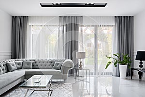 Romantic style gray living room