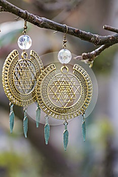 Romantic style metal earrings