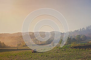 Romantic and suggestive Tuscany countryside landscape