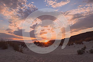 Romantic Sunset Beach shot at Elafonhsos Island, Greece