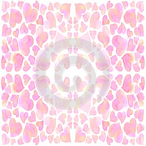 Romantic sweet charming pink hearts pattern background.