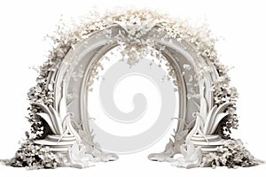 Romantic Symbol Isolated Wedding Arch Illustration on Transparent Background. Generative AI