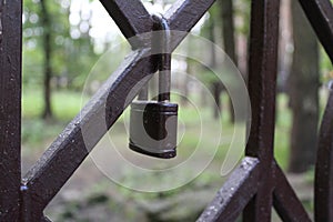 Romantic symbol of love door lock on the fence