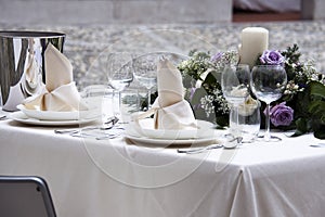 Romantic table setting