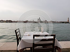 Romantic table in Venice