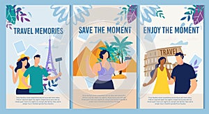 Romantic Travels for Newlyweds Vector Web Banners