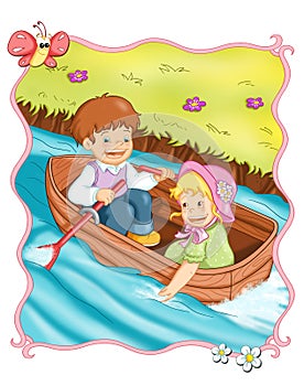 Romantic trip in boat