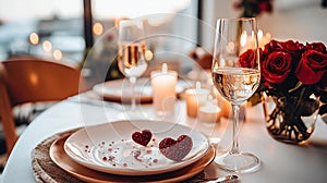 Romantic Valentine's Day dinner setting