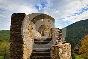 The romantic Velhartice Castle. Situated in the Bohemian Forest, the castle was owned by BuÅ¡ek of Velhartice