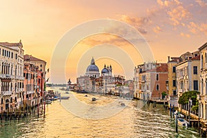 Romantic Venice. Cityscape of old town and Grand Canal