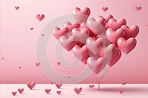 Romantic and vibrant valentine background with an abundance of pink hearts for a festive atmosphere