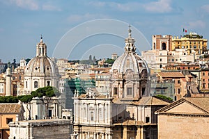 Roofs and cathedrals of Rome, Italy, Europe