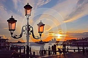 Romantic view of Venice at sunset