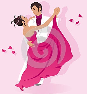 Romantic waltzer couple