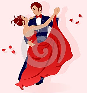 Romantic waltzer couple