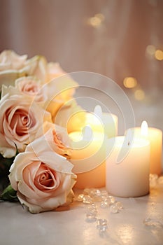 Romantic wedding background with space for vows, flowers, and timeless love