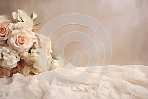 Romantic wedding background with space for vows, flowers, and timeless love