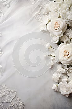 Romantic wedding background with space for vows, flowers, and timeless love