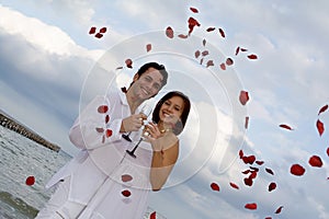 Romantic wedding on beach