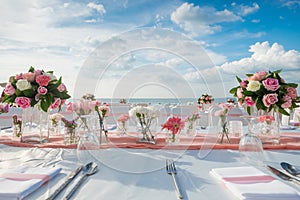 Romantic wedding ceremony on the beach