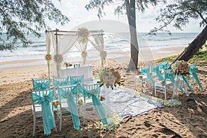 Romantic wedding ceremony on the beach.