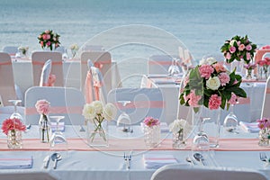 Romantic wedding ceremony on the beach