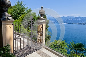 Old gates at Villa del Balbianello on Lake Como, Lenno, Lombardia, Italy photo