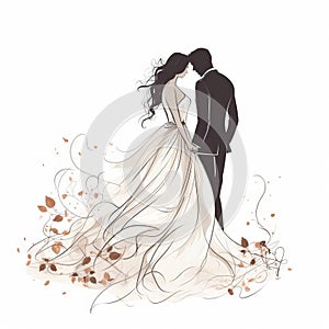 Romantic Wedding Silhouette With Fantasy Elements