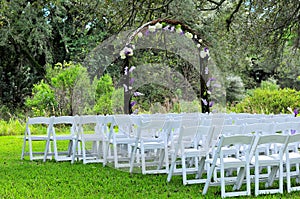 Romantic wedding venue in park photo